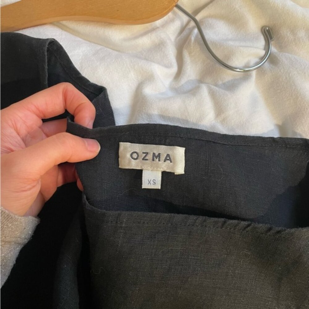 OZMA Weekend linen dress in black